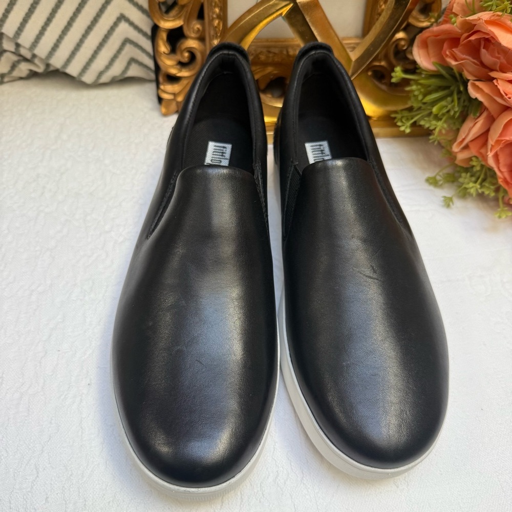 Fitflop Black Leather Loafers